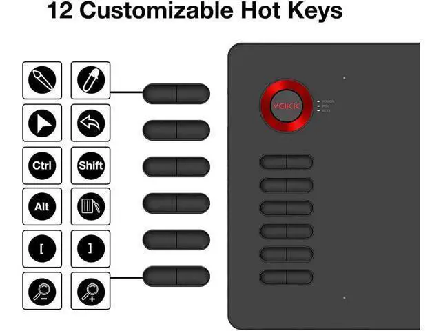 Alt view image 7 of 7 - VEIKK A15 Graphic Drawing Tablet 10x6 inch Graphics Tablet with 8192 Levels Battery-Free Stylus and 12 Shortcut Keys Art Tablet for Drawing and E-Learning/Online Classes