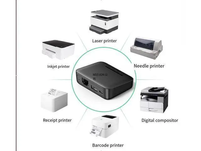 Alt view image 3 of 6 - ugreen printer network sharer service wireless receive automatic no-switch wired usb retrofit wifi module connection LAN share one drag more than one drag two computer print box