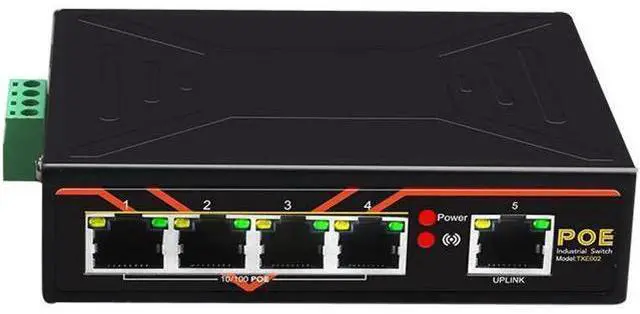 Main image of Industrial switch 10/100Mbps 5 port ethernet industrial POE Switch support 48-54V power supply