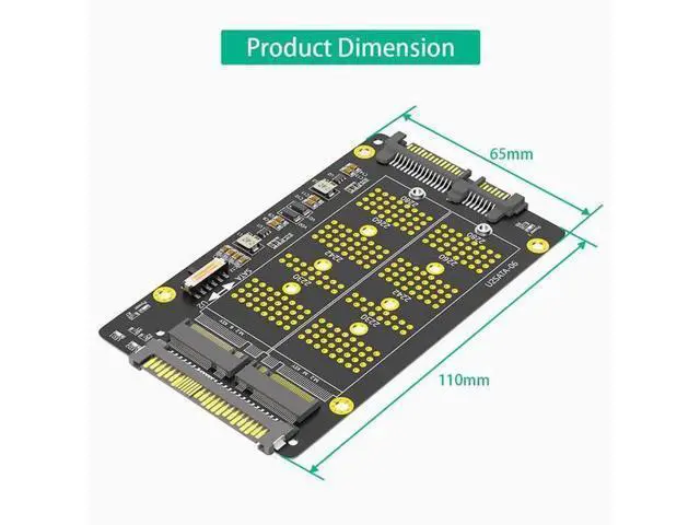 Alt view image 2 of 5 - 2-in-1 M.2 NVME PCI-E SSD to U.2 SFF-8639 SATA adapter card