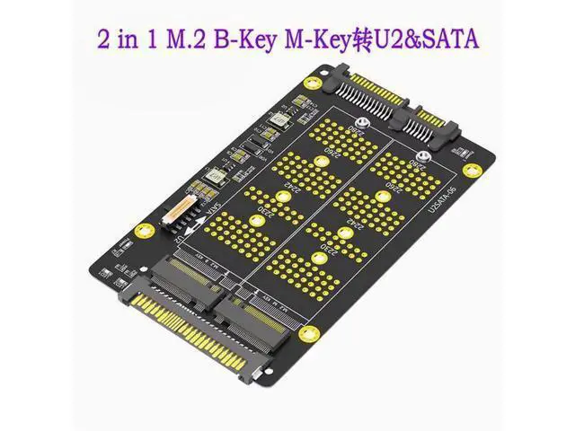 Alt view image 5 of 5 - 2-in-1 M.2 NVME PCI-E SSD to U.2 SFF-8639 SATA adapter card