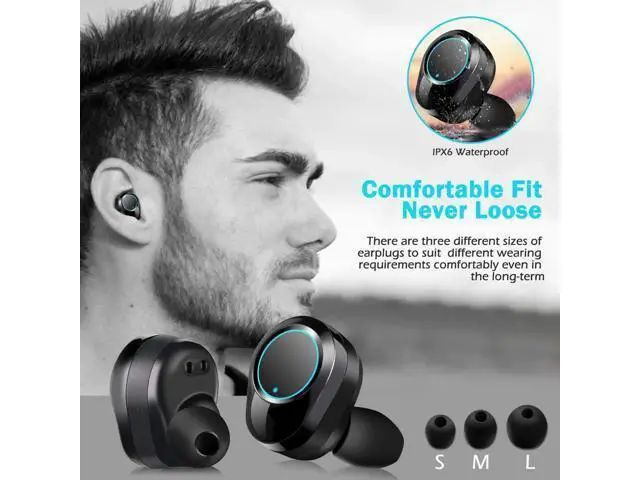 Alt view image 3 of 7 - Earbuds Bluetooth wireless True Wireless Bluetooth 5.0 Earphones with Intelligent LED Display Touch Screen One Key Control Auto Pairing Headphones IPX68 Waterproof 3500mA 110H Play Time Case