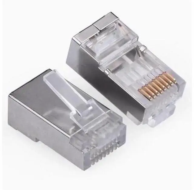 Main image of Super Category 5 Gigabit 50U gold-plated network cable crystal head shielded network cable plug Home network cable network pair connector RJ45 100PACK