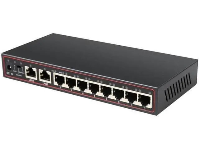 Alt view image 4 of 5 - 10 Ports POE Switch 52V Ethernet Network Switch 8 PoE Switch Injector for IP camera/Wireless AP/CCTV Camera System
