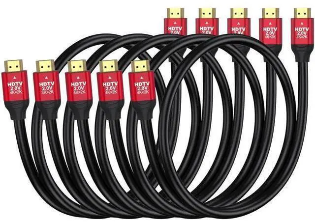 Main image of AOMOPROING HDMI 2.0 Cable 3FT, 5-Pack, High Speed 18Gbps HDMI Cord Supports 4K@60Hz, 2K@240Hz, 1080P, HDCP 2.2, HDR, ARC & Ethernet, Compatible with Xbox, PS5/4/3, Soundbar, Laptop, Roku, Monitor, TV