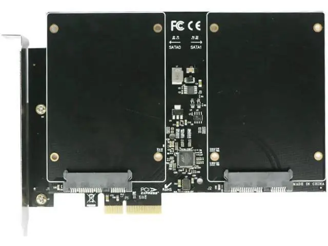 Alt view image 2 of 5 - PCIE PCI-E To 2.5 inch SATA3.0 RAID controller card SSD HDD 88SE9230 chipset 2 port Sata 3.0 to pcie raid card 6gbps Gen 3