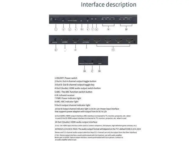 Alt view image 6 of 6 - 4K60Hz KVM HDMI2.0 Matrix Ultra-clear 4-in-2-out HDMI switcher distributor