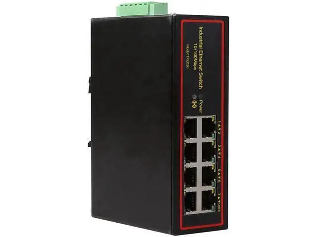 Alt view image 2 of 3 - Industrial 8 port ethernet LAN switch 100M DOUBLE DC POWER high and low temperature SURGE PROTECTION TXE036