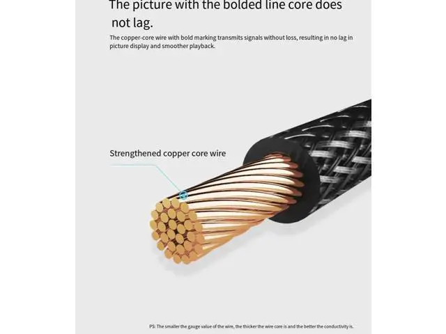 Alt view image 6 of 7 - HDMI2.0 4K60HZ high-definition computer monitor TV connection cable Braided mesh extension desktop computer notebook 10m