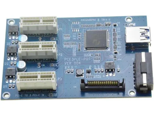 Alt view image 4 of 6 - Aomoproing Mini PCIe 1 to 3 PCI express 1X slots Riser Card Expansion adapter Mini ATX Laptop to PCI-e Port Multiplier
