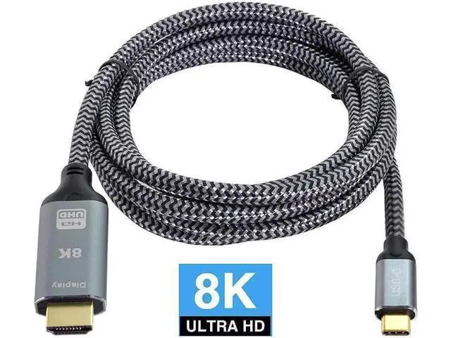 Alt view image 3 of 5 - Aomoproing Type-C USB4 USB-C Male Source to HDTV 2.0 Male Display 8K UHD 4K DP to HDTV Male Monitor Cable