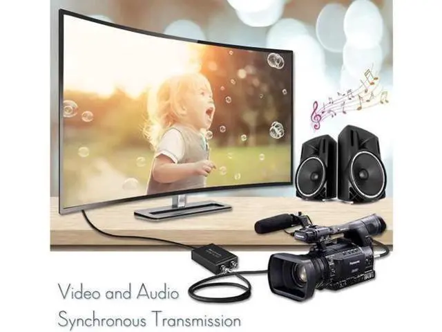 Alt view image 6 of 6 - AOMOPROING HDMI to SDI, HDMI to SDI Converter Two SDI Output Audio Embedder Support HDMI 1.3, 3G/ HD-SDI Auto Format Detection Extender for Camera CCTV (Black)