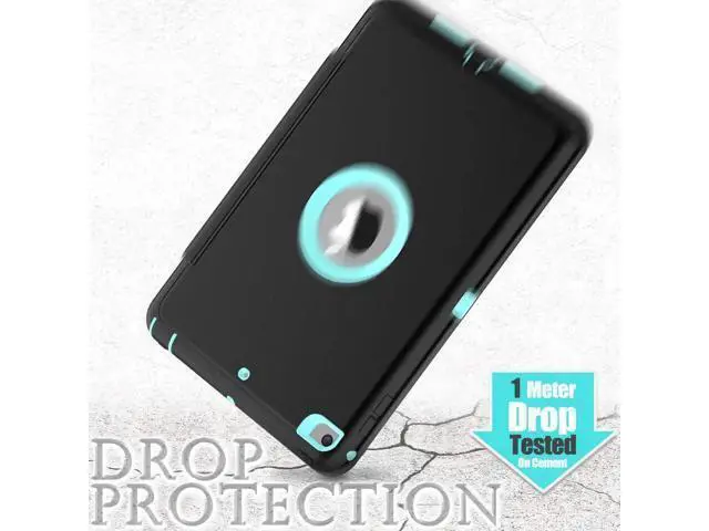 Alt view image 6 of 7 - iPad Mini 5 Case iPad Mini 4 Case Smart Case Protective Cover Auto Sleep Wake with Stylus Holder Three Layer Drop Protection Heavy Duty Stand Case for iPad Mini 5th / 4th Gen Blue