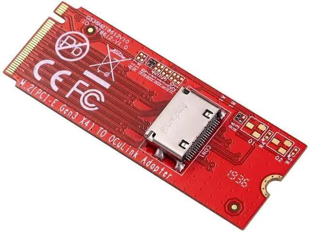 Alt view image 4 of 7 - M.2 M-key PCI-E 3.0 to Oculink SFF-8612 host Adapter for PCIe NVMe SSD