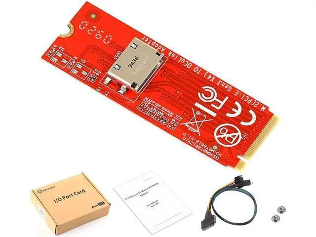 Alt view image 7 of 7 - M.2 M-key PCI-E 3.0 to Oculink SFF-8612 host Adapter for PCIe NVMe SSD
