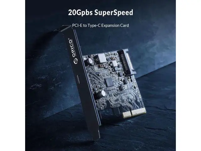 Alt view image 2 of 7 - Type-C USB-C PCI-Express to USB 3.2 20Gbps PCI-E Express Expansion Card Adapter with ASM3242 Chipset for Windows 8/10/Linux