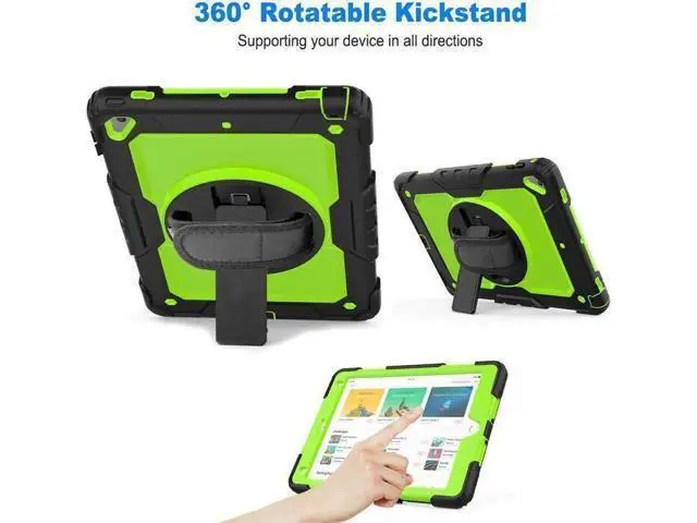Alt view image 5 of 7 - iPad 9.7 2018 2017 Case iPad Air 2 Case iPad Pro 9.7 Case Heavy Duty Rugged Shockproof Protective Hard Case Cover For for Apple iPad 6th / 5th Generation / iPad Air 2 / iPad Pro 9.7 inch Green