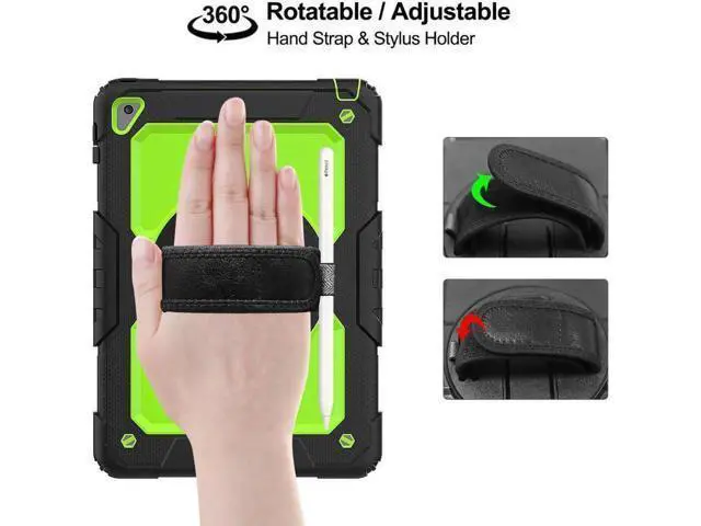 Alt view image 7 of 7 - iPad 9.7 2018 2017 Case iPad Air 2 Case iPad Pro 9.7 Case Heavy Duty Rugged Shockproof Protective Hard Case Cover For for Apple iPad 6th / 5th Generation / iPad Air 2 / iPad Pro 9.7 inch Green