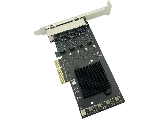 Alt view image 3 of 6 - PCI Express Network Card Adapter 4 Port 2500Mbps Gigabit 10/100/1000Mbps RTL8125B RJ45 Wired Computer PCIE PCI-E 2.5G LAN Dongle