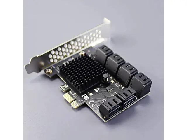 Alt view image 5 of 7 - Aomoproing SA3112-C 12-Port PCIe X1 SATA Expansion Card with SATA and Power Cables, Compatible with Windows,Linux,Mac OS,NAS