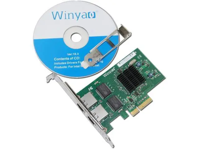 Alt view image 3 of 3 - WY576T PCIe X4 Dual Port Server Adapter Copper RJ45 Gigabit 1000Mbps Ethernet Network Card For 82576 E1G42ET
