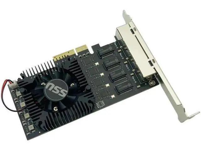 Alt view image 5 of 6 - 2.5Gb Ethernet PCIE 4 Port Network Card Adapter 2.5Gbps PCI Express X4 RTL8125B Chip RJ45 2500Mbps LAN Card with Cooling Fan