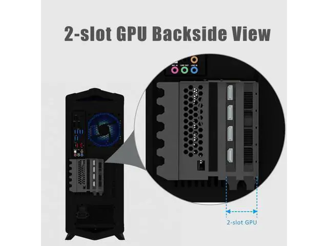 Alt view image 5 of 7 - Aomoproing 2-Slot GPU Support Bracket with 180mm PCIe 4.0 Riser Cable for GPU Vertical Mount, Compatible with RTX 40/30 Series and Radeon RX7000/RX6000 Series, PC Cases with Open PCI 7/8-slot Design