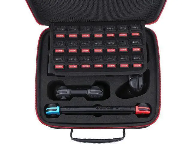 Alt view image 4 of 7 - Deluxe Carry Case for Nintendo Switch Werleo Hard Travel Case Fit Nintendo Switch System and Pro Controller