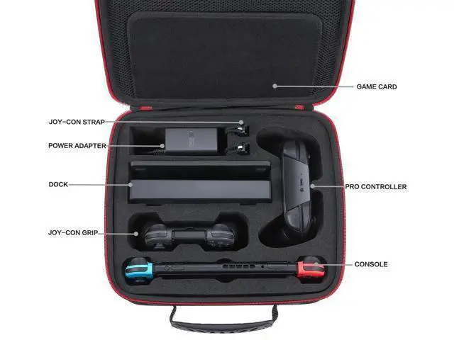 Alt view image 5 of 7 - Deluxe Carry Case for Nintendo Switch Werleo Hard Travel Case Fit Nintendo Switch System and Pro Controller