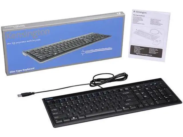 Alt view image 4 of 4 - Ken-sing-ton K72357US Slim Type USB Keyboard Compatible with PC or Mac (Black)