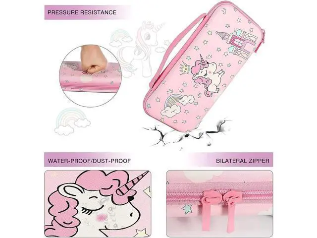 Alt view image 3 of 7 - Unicorn Hard Carrying Case for Nintendo Switch- Pink Portable Travel Case with Soft TPU Protective Case Cover Compatible with Nintendo Switch for Girls