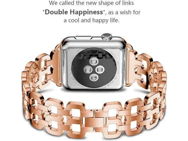 Alt view image 2 of 6 - Compatible Apple Watch Band 40mm / 38mm - 44mm / 42mm for Men Women Replacement Stainless Steel Link Band Replacement for Apple Watch Series 4 3 2 1
