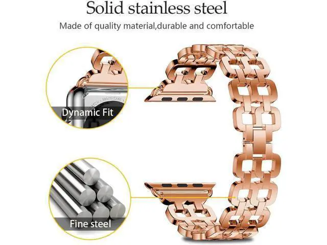 Alt view image 5 of 6 - Compatible Apple Watch Band 40mm / 38mm - 44mm / 42mm for Men Women Replacement Stainless Steel Link Band Replacement for Apple Watch Series 4 3 2 1
