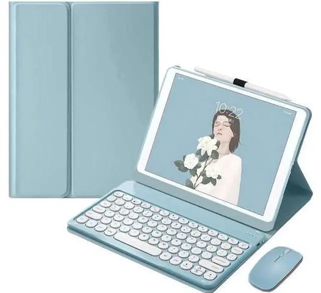 Main image of Bluetooth Keyboard Case with Mouse for Lenovo Tab P12 12.7 inch 2024 2023 TB370FU TB371FC Protective Cover with Wireless Mouse / Keyboard Blue