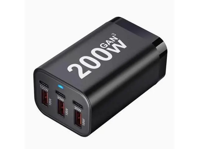 Alt view image 2 of 2 - 200W Gallium nitride 3C3A Gallium nitride 200W Desktop charger 100W Mobile phone laptop charger