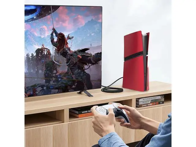 Alt view image 2 of 7 - FacePlates for PS5 Pro Disc Edition Cover Plate for PS5 Pro Premium ABS Replacement Plates Anti-Scratch Dustproof Protective Shell Case for PlayStation 5 Pro Disc Version Red