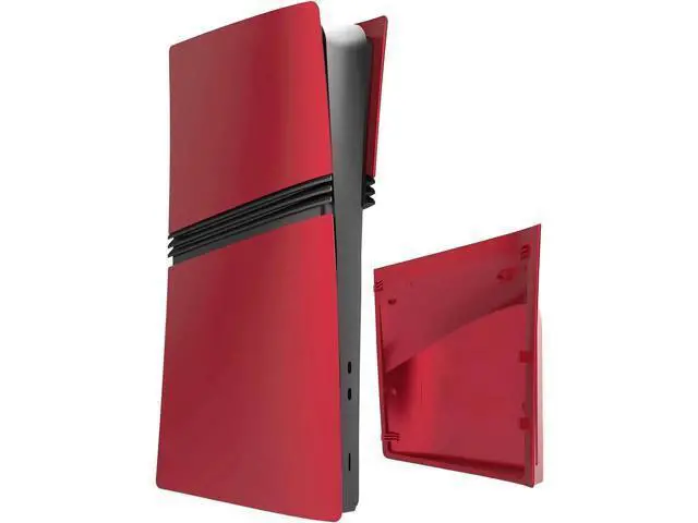 Alt view image 5 of 7 - FacePlates for PS5 Pro Disc Edition Cover Plate for PS5 Pro Premium ABS Replacement Plates Anti-Scratch Dustproof Protective Shell Case for PlayStation 5 Pro Disc Version Red