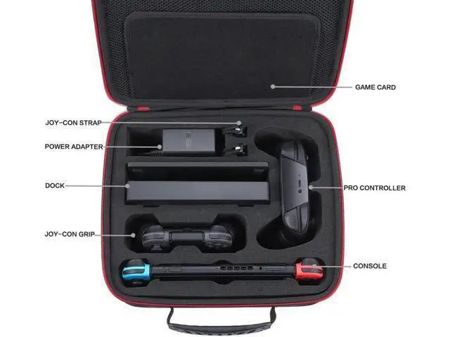Alt view image 5 of 7 - Werleo Deluxe Carry Case for Nintendo Switch Werleo Hard Travel Case Fit Nintendo Switch System and Pro Controller