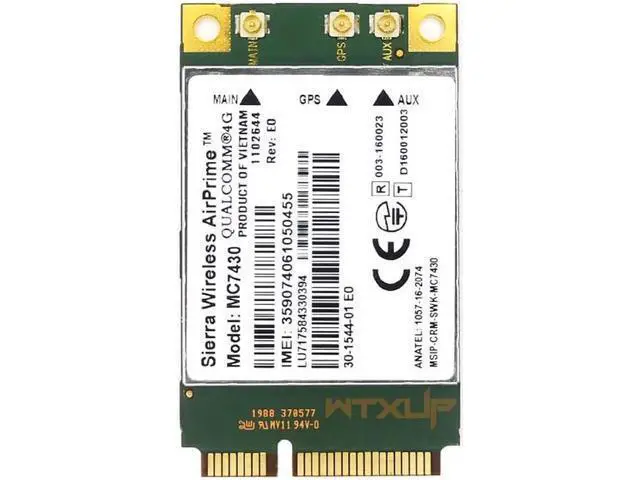 Alt view image 4 of 4 - MC7430 4G Module FDD-TDD LTE CAT6 HSPA+ GNSS WWAN Card USB 3.0 MBIM interface PCIe mini 4G Card