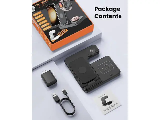 Alt view image 3 of 7 - 3 in 1 Wireless Charger Stand for Samsung, CIYOYO Fast Phone Charging Station for Galaxy Watch5 Pro/4/3/Active2/1, S24 Ultra/S24 Plus/S23/S22/S21/S20/Note 20, Z Fold/Flip Series, Android, Buds2 Pro
