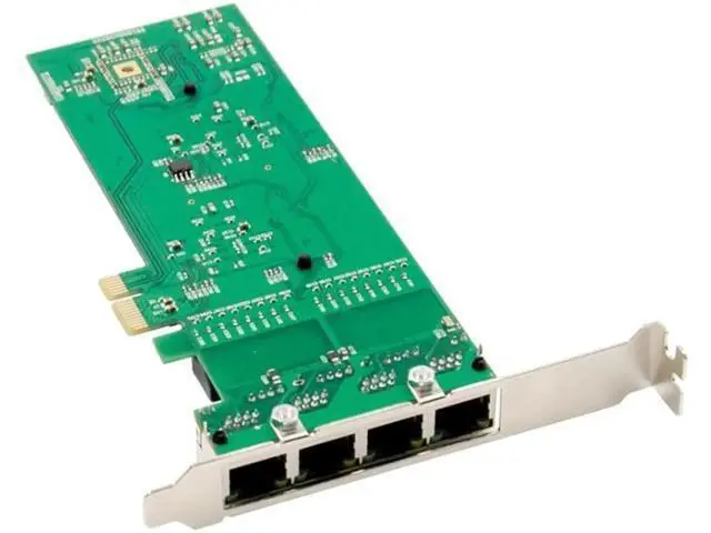 Alt view image 2 of 6 - PCI-E 10/100/1000M Lan 4-Port RJ45 Gigabit Ethernet PCI-Express X14 Server Adapter Network Card Intel I82576EB T4 Chipset