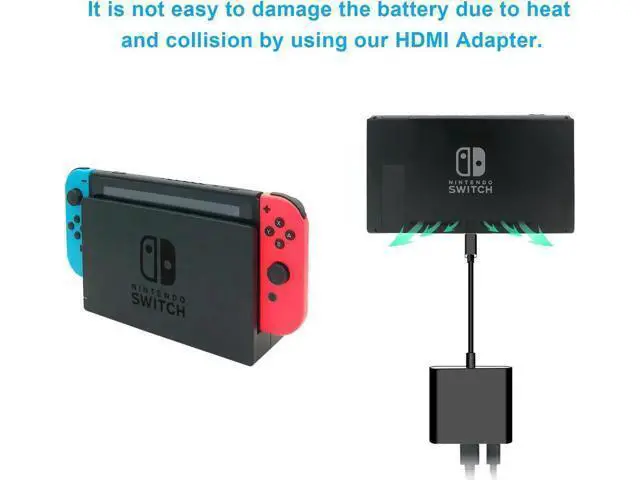 Alt view image 4 of 6 - Type C Hub Adapter for Nintendo Switch, HDMI Converter Dock Cable for Switch (Black)