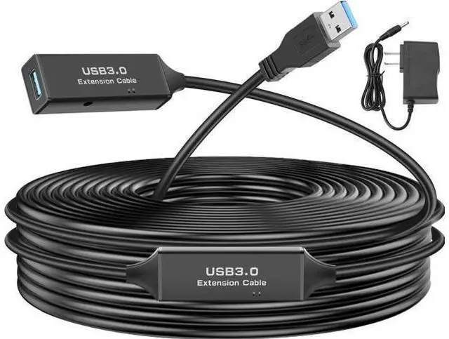 Main image of Aomoproing USB 3.0 Active Cable, USB Type A-Male to A-Female Extension Cord Heavy Duty USB 3.0 Active Repeater Extender Wire with AC Power Adapter for Printer, Xbox, Oculus Rift, PS4, 32.8 Feet