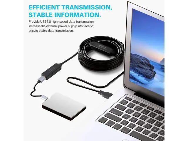 Alt view image 4 of 7 - Aomoproing USB 3.0 Active Cable, USB Type A-Male to A-Female Extension Cord Heavy Duty USB 3.0 Active Repeater Extender Wire with AC Power Adapter for Printer, Xbox, Oculus Rift, PS4, 32.8 Feet