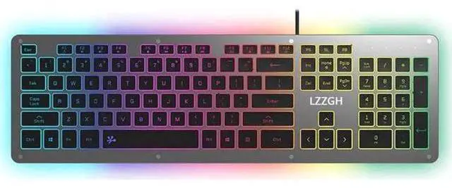 Main image of LZZ-GH GK5 Aluminum Alloy Silent Typing Keyboard for Office and Daily Use, RGB Backlit , Extra-slim Keyboard with Chiclet Keycaps