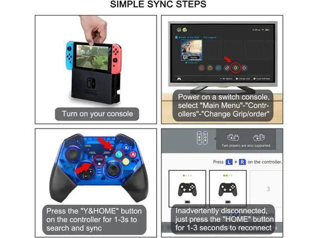 Alt view image 6 of 7 - Werleo Pro Controller for Nintendo Switch Bluetooth Gamepad Joypad Remote Compatible with Nintendo Switch Console