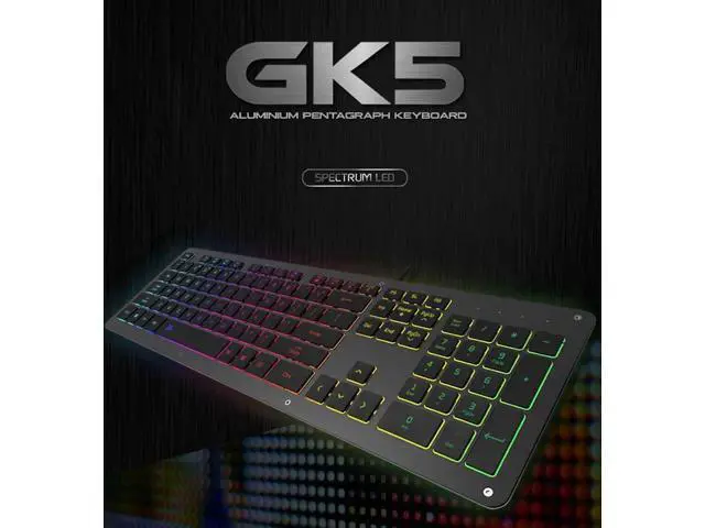 Alt view image 6 of 6 - LZZ-GH GK5 Aluminum Alloy Silent Typing Keyboard for Office and Daily Use, RGB Backlit , Extra-slim Keyboard with Chiclet Keycaps