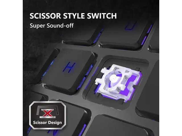Alt view image 3 of 6 - LZZ-GH GK5 Aluminum Alloy Silent Typing Keyboard for Office and Daily Use, RGB Backlit , Extra-slim Keyboard with Chiclet Keycaps