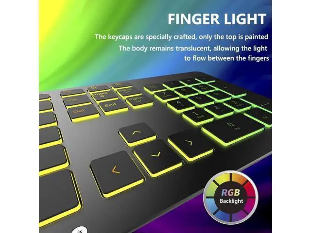 Alt view image 5 of 6 - LZZ-GH GK5 Aluminum Alloy Silent Typing Keyboard for Office and Daily Use, RGB Backlit , Extra-slim Keyboard with Chiclet Keycaps