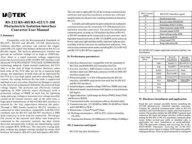 Alt view image 7 of 7 - External-powered RS-232 to RS-485/422 Mini-size PhotoElectric Isolation